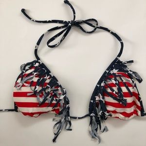 Size M patriotic triangle bikini top